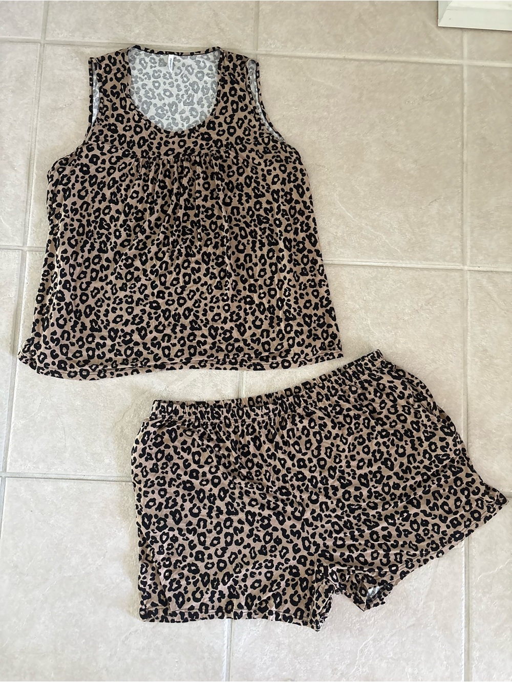Leopard Print Tank & Short Sleep Set - Size 3XL